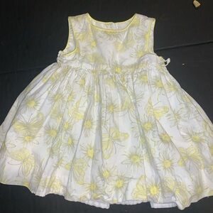 Polly Flinders girls size 6 Mo Yellow Butterfly Cotton Dress